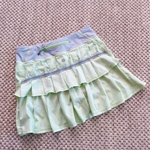 lululemon athletica Pace Setter Skirt Neon Green Ruffle Skirt -